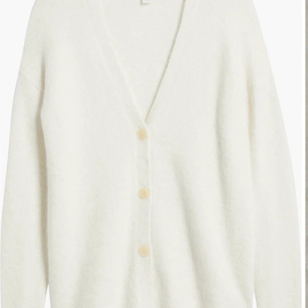 Alpaca blend Caslon Cream Button-Up Cardigan Sweater - Picture 5 of 6
